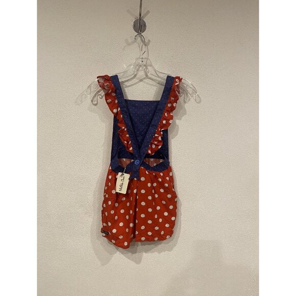 Matilda Jane Romper Girls 8 Red White Polka Dot Blue Most Magical Day Ruffle - Picture 7 of 7